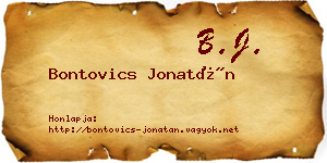 Bontovics Jonatán névjegykártya